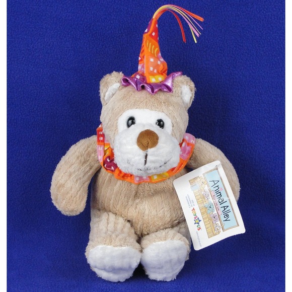 Toys "R" Us Other - Animal Alley Birthday Bear Chenille Plush Toys R Us 10 Inch Clown Tags Baby Gift